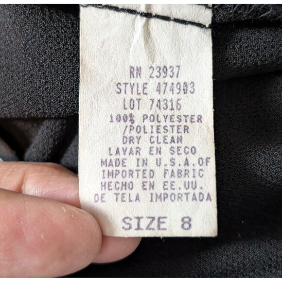 Vintage NWT Dress Barn Size 8 Pants Wide Leg  Black Chiffon Flowy Layered  USA - Picture 9 of 11
